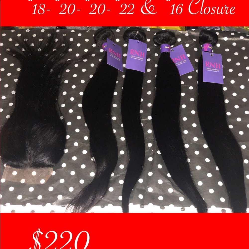 Straight hair bundles and closure